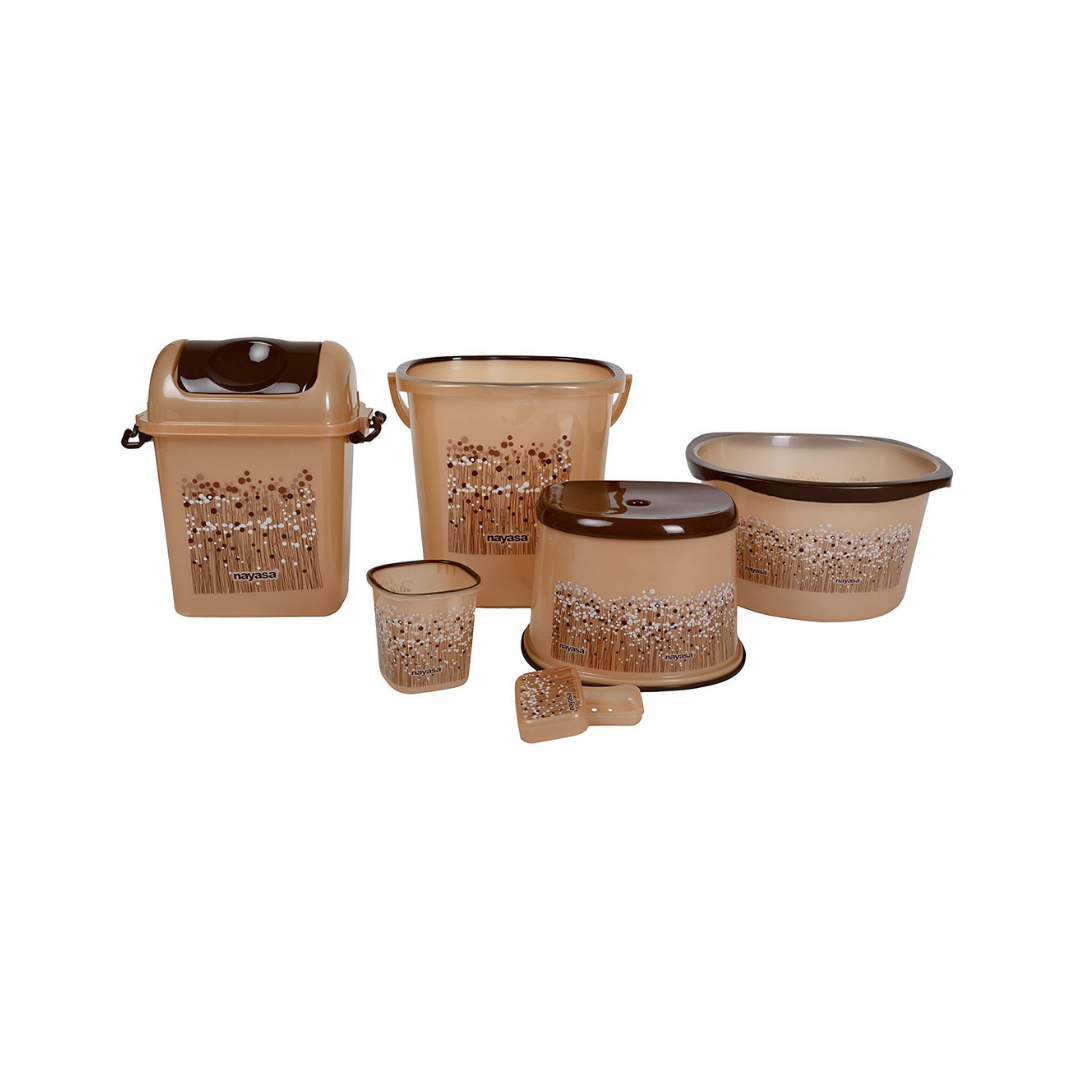 Nayasa Funk Deluxe Plastic Bathroom Set (Set of 6 Pcs)
